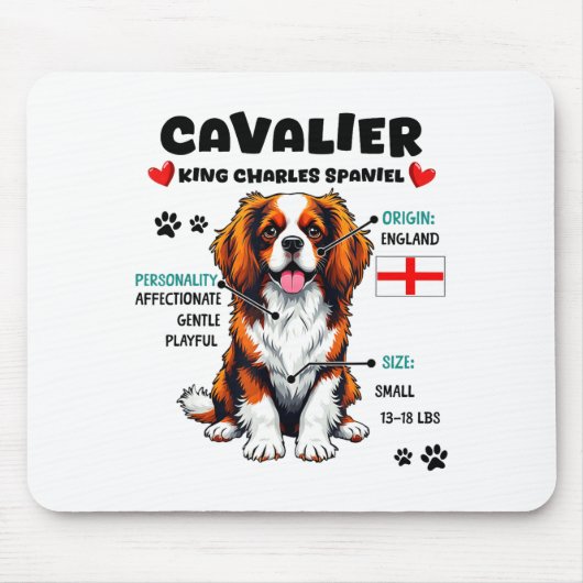 Cavalier King Charles Spaniel Besitzer Lustiger Hu Mousepad (Vorne)