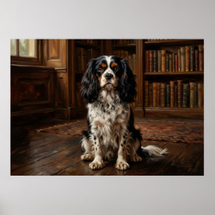 Cavalier King Charles Spaniel Bibliotheksporträt P Poster