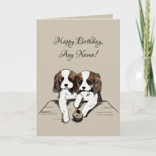 Cavalier King Charles Spaniel Birthday Card Karte (Vorderseite)