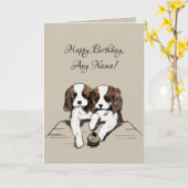 Cavalier King Charles Spaniel Birthday Card Karte (Gelbe Blume)
