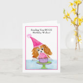 Cavalier King Charles Spaniel Birthday Wishings Karte (Gelbe Blume)