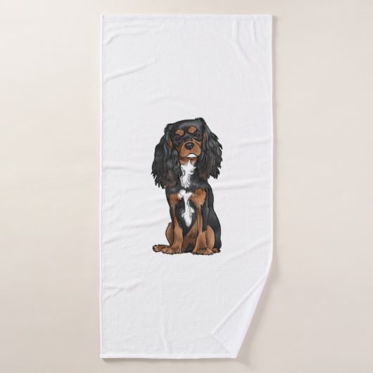 Cavalier King Charles Spaniel - Black and Tan Badehandtuch (Badehandtuch)