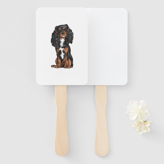 Cavalier King Charles Spaniel - Black and Tan Fächer (Vorne und Hinten)