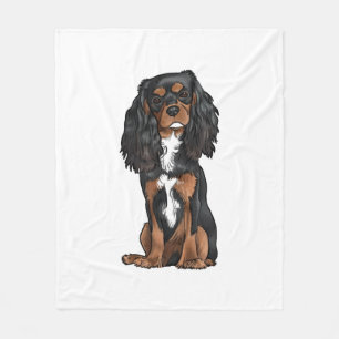 Cavalier King Charles Spaniel - Black and Tan Fleecedecke