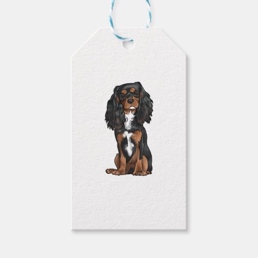 Cavalier King Charles Spaniel - Black and Tan Geschenkanhänger (Vorderseite)