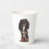 Cavalier King Charles Spaniel - Black and Tan Pappbecher (Vorderseite)