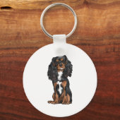 Cavalier King Charles Spaniel - Black and Tan Schlüsselanhänger (Vorderseite)