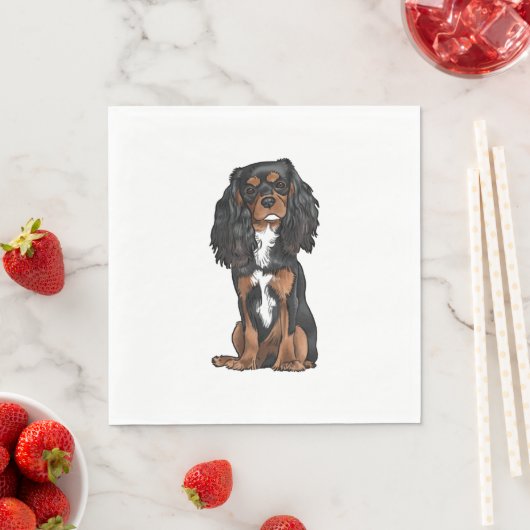 Cavalier King Charles Spaniel - Black and Tan Serviette (Beispiel)