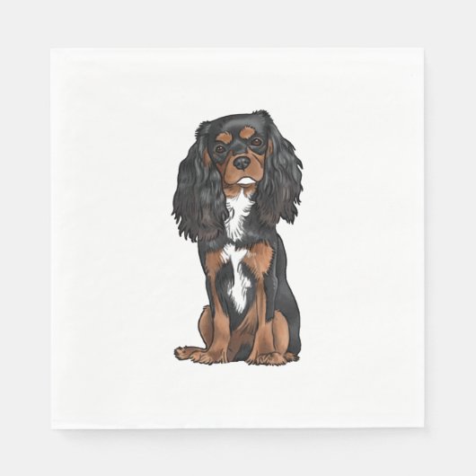 Cavalier King Charles Spaniel - Black and Tan Serviette (Vorderseite)