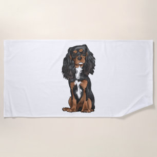 Cavalier King Charles Spaniel - Black and Tan Strandtuch