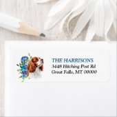 Cavalier King Charles Spaniel Blaues Florales  (Insitu)