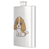 cavalier king charles spaniel blenheim Cartoon Flachmann (Links)
