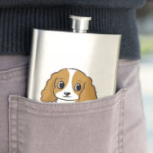 cavalier king charles spaniel blenheim Cartoon Flachmann (Beispiel)