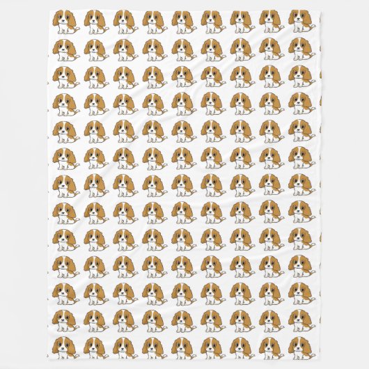 cavalier king charles spaniel blenheim Cartoon Fleecedecke (Vorderseite)