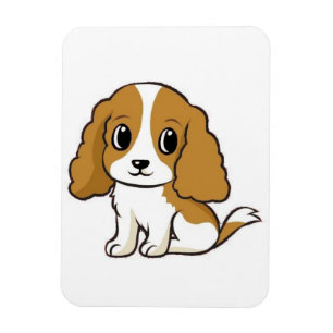 cavalier king charles spaniel blenheim Cartoon Magnet