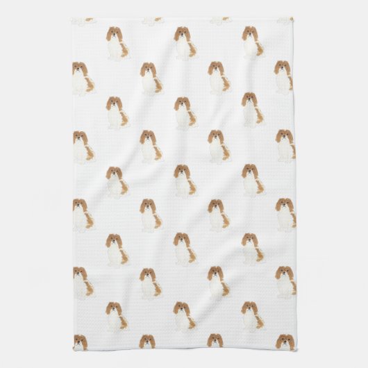 Cavalier King Charles Spaniel (Blenheim) Geschirrtuch (Vertikal)