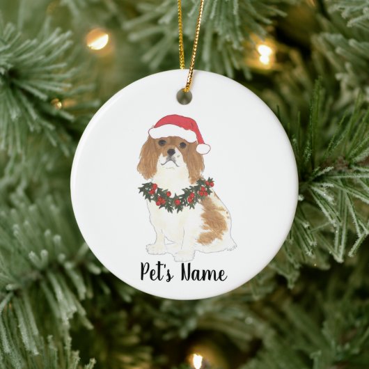 Cavalier King Charles Spaniel (Blenheim) Keramik Ornament (Baum)
