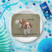 Cavalier-king-charles-spaniel blenheim Liebe w pic Pappteller (Party)