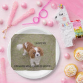 Cavalier-king-charles-spaniel blenheim Liebe w pic Pappteller (Party)