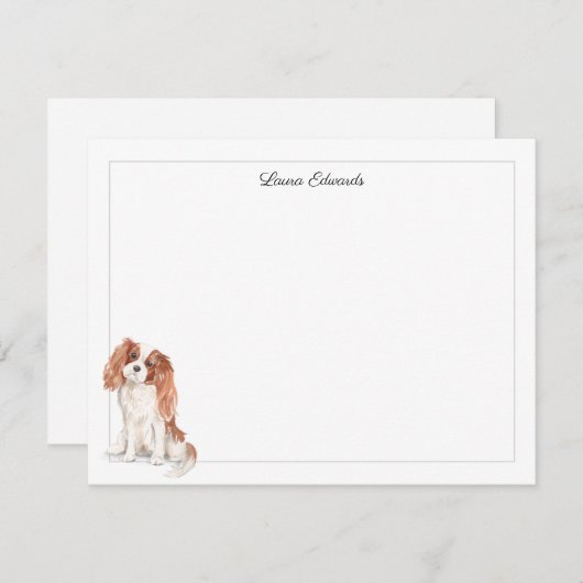 Cavalier King Charles Spaniel Border Personalisier Mitteilungskarte (Vorne/Hinten)