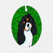Cavalier King Charles Spaniel Button Ornament Aus Metall (Vorderseite links)