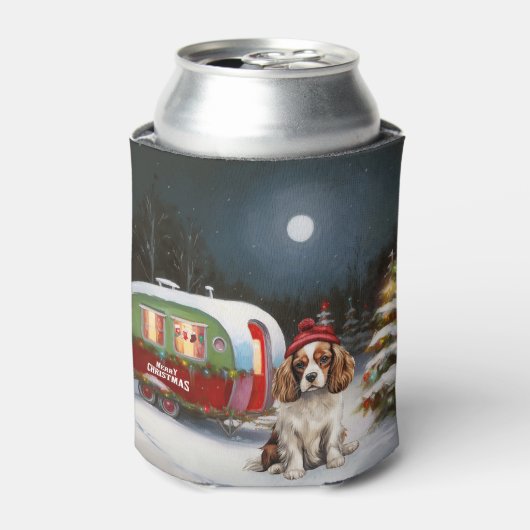Cavalier King Charles Spaniel Caravan Weihnachten Dosenkühler (Kanne Vorderseite)