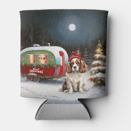 Cavalier King Charles Spaniel Caravan Weihnachten Dosenkühler (Vorderseite)