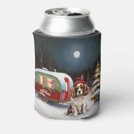 Cavalier King Charles Spaniel Caravan Weihnachten Dosenkühler (Kanne Rückseite)