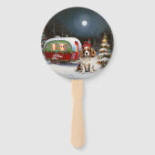 Cavalier King Charles Spaniel Caravan Weihnachten Fächer (Vorderseite)