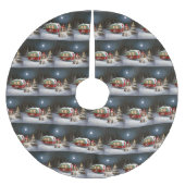 Cavalier King Charles Spaniel Caravan Weihnachten Polyester Weihnachtsbaumdecke (Vorderseite)