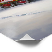 Cavalier King Charles Spaniel Caravan Weihnachten Poster (Ecke)