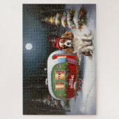 Cavalier King Charles Spaniel Caravan Weihnachten Puzzle (Vertikal)