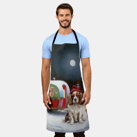 Cavalier King Charles Spaniel Caravan Weihnachten Schürze (Getragen)