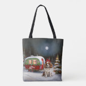 Cavalier King Charles Spaniel Caravan Weihnachten Tasche (Rückseite)