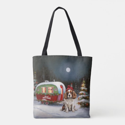 Cavalier King Charles Spaniel Caravan Weihnachten Tasche (Rückseite)