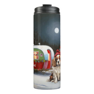 Cavalier King Charles Spaniel Caravan Weihnachten Thermosbecher