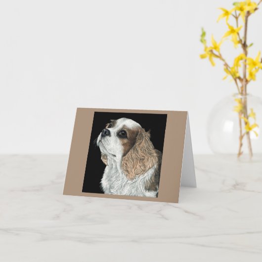 Cavalier King Charles Spaniel Card - Max Karte (Gelbe Blume)