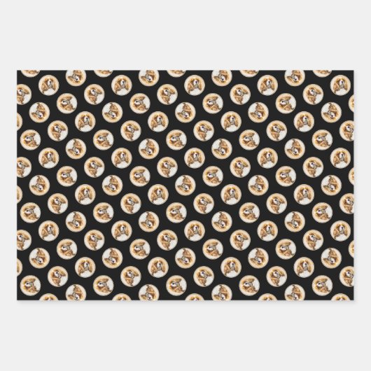 Cavalier King Charles Spaniel Cav Dog Art Malerei Geschenkpapier Set (Vorderseite 3)