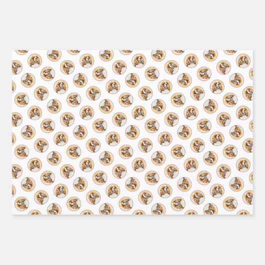 Cavalier King Charles Spaniel Cav Dog Art Malerei Geschenkpapier Set (Vorderseite 2)