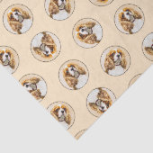 Cavalier King Charles Spaniel Cav Dog Art Malerei Seidenpapier (Ausschnitt)