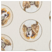 Cavalier King Charles Spaniel Cav Dog Art Malerei Stoff (Nahaufnahme)