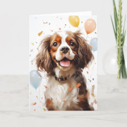 Cavalier King Charles Spaniel Celebration Greeting Dankeskarte