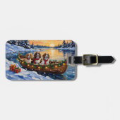 Cavalier King Charles Spaniel Christmas Boat Gepäckanhänger (Vorderseite horizontal)