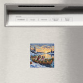 Cavalier King Charles Spaniel Christmas Boat Magnet (In Situ (Geschirrspüler))