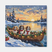 Cavalier King Charles Spaniel Christmas Boat Magnet (Vorne)