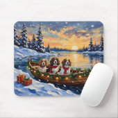 Cavalier King Charles Spaniel Christmas Boat Mousepad (Mit Mouse)