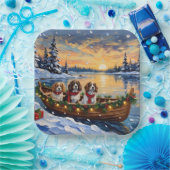 Cavalier King Charles Spaniel Christmas Boat Pappteller (Party)