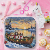 Cavalier King Charles Spaniel Christmas Boat Pappteller (Party)