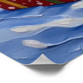 Cavalier King Charles Spaniel Christmas Boat Poster (Ecke)