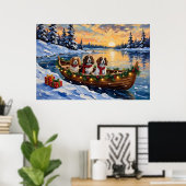 Cavalier King Charles Spaniel Christmas Boat Poster (Heimbüro)